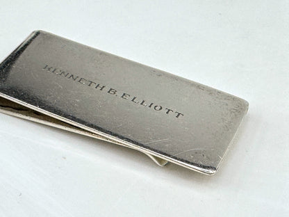 Vintage Georg Jensen Sterling Silver Money Clip Engraved #50A Denmark 29g SS465
