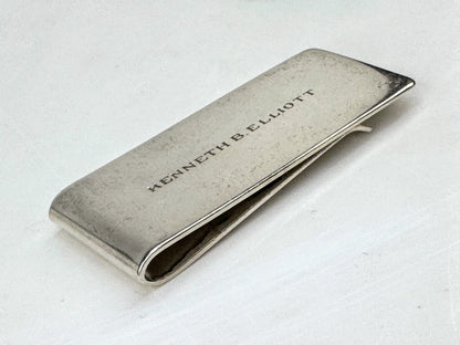 Vintage Georg Jensen Sterling Silver Money Clip Engraved #50A Denmark 29g SS465