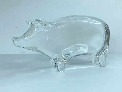 Baccarat crystal pig made in France and signed