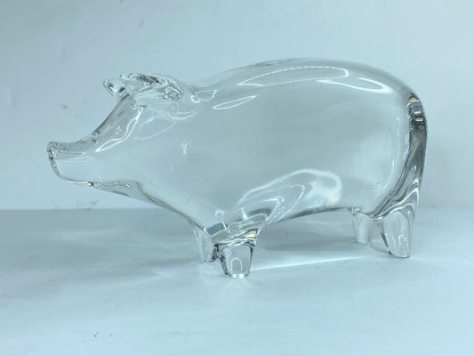 Baccarat crystal pig made in France and signed