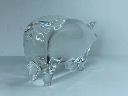 Baccarat crystal pig made in France and signed