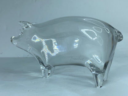 Baccarat crystal pig made in France and signed