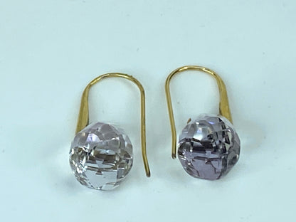 Swarovski Lunar drop earrings Pink, yellow gold-tone plated 1 1/8 6.0g GS546