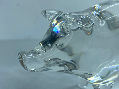 Baccarat crystal pig made in France and signed