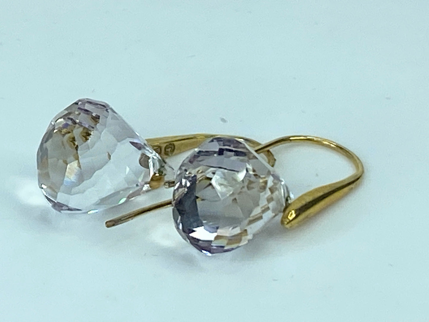 Swarovski Lunar drop earrings Pink, yellow gold-tone plated 1 1/8 6.0g GS546