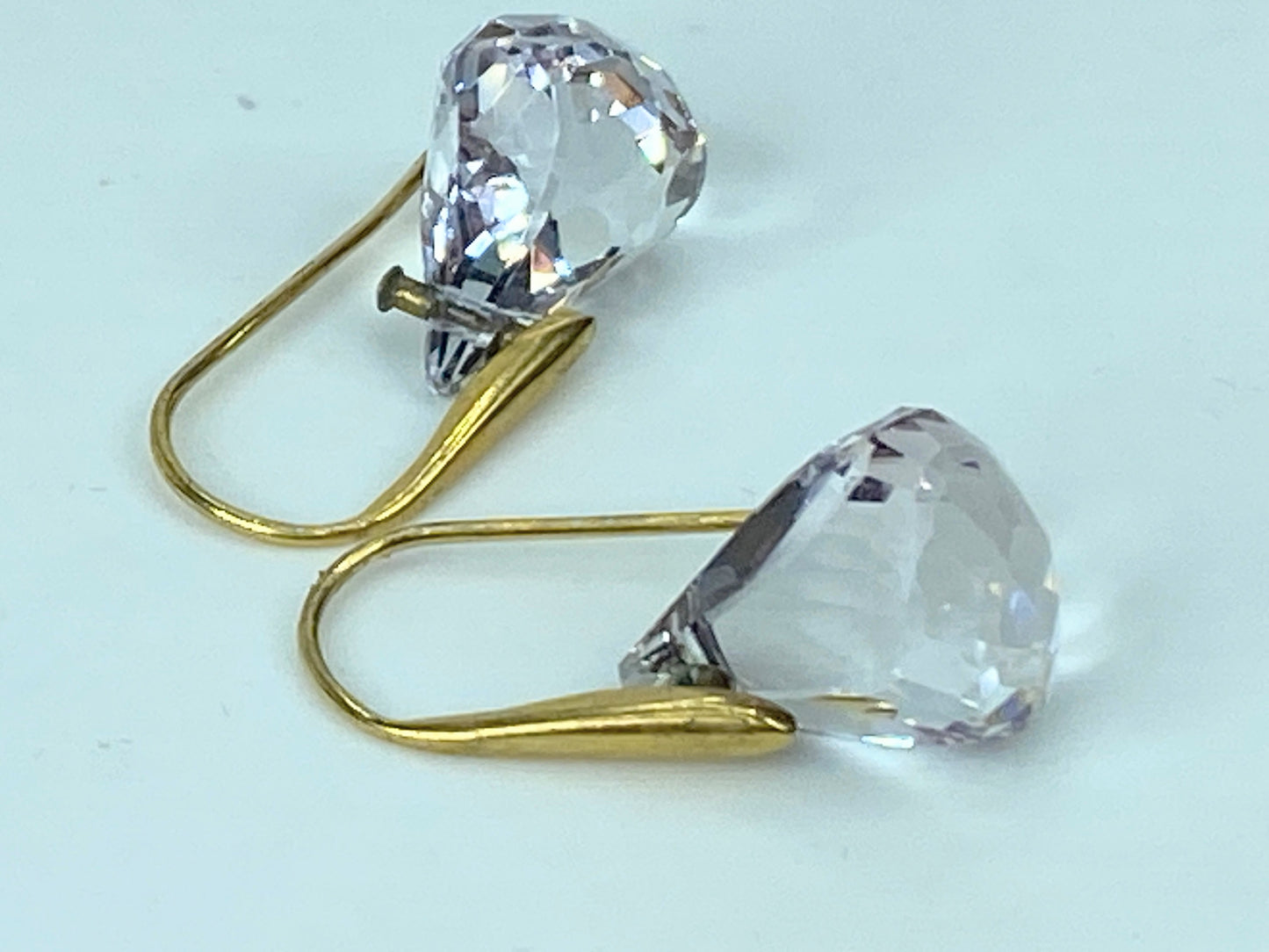 Swarovski Lunar drop earrings Pink, yellow gold-tone plated 1 1/8 6.0g GS546