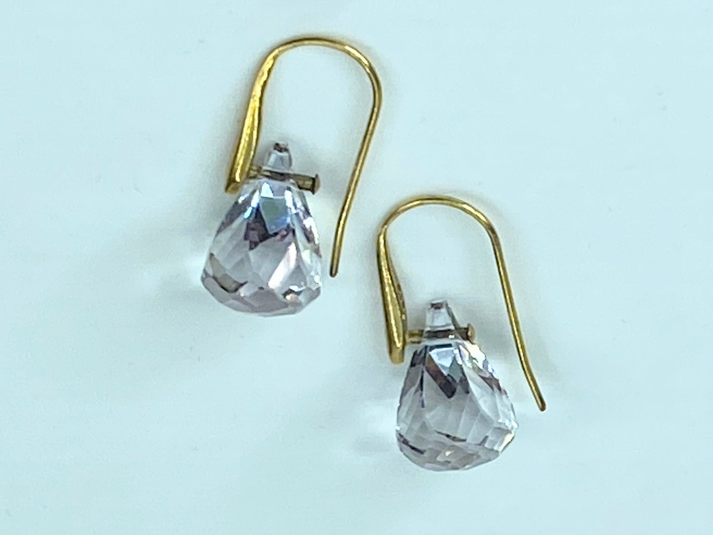 Swarovski Lunar drop earrings Pink, yellow gold-tone plated 1 1/8 6.0g GS546