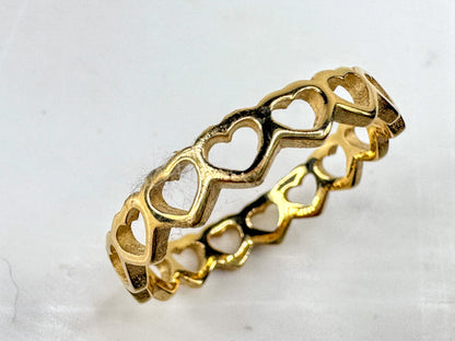 James Avery 14K Gold Tiny Hearts Eternity Band Ring Size 10 2.3g JR1821