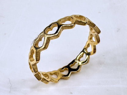James Avery 14K Gold Tiny Hearts Eternity Band Ring Size 10 2.3g JR1821