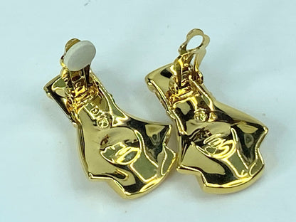 Swarovski Crystal gold-tone clip on earrings 1 7/8" 16.9g GS548