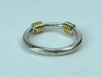 Tiffany & Co 18k Yellow Gold Sterling Scoil coil wire stackable ring s7 JR706