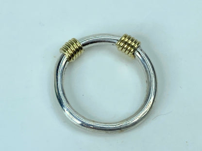 Tiffany & Co 18k Yellow Gold Sterling Scoil coil wire stackable ring s7 JR706
