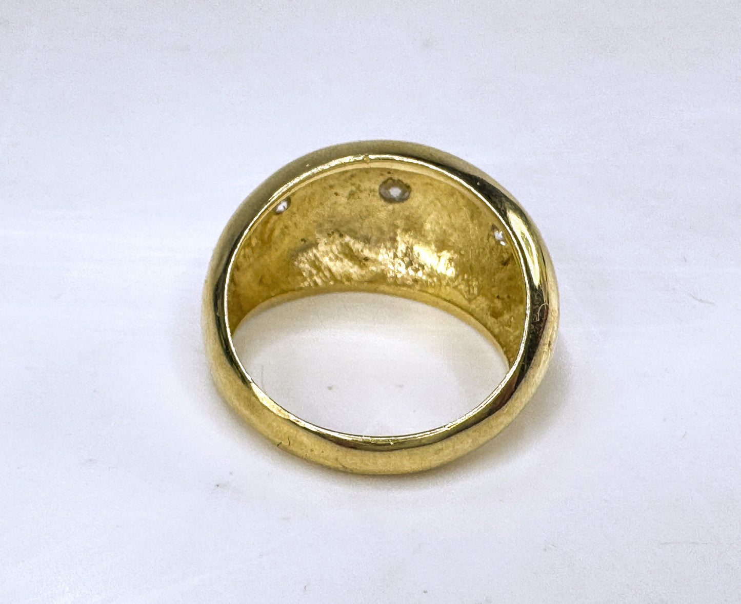 Handmade 18K Gold 0.15ct G/VS Diamond Starburst Dome Ring Size 8 10.6g JR1836
