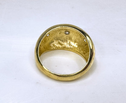 Handmade 18K Gold 0.15ct G/VS Diamond Starburst Dome Ring Size 7 JR1835
