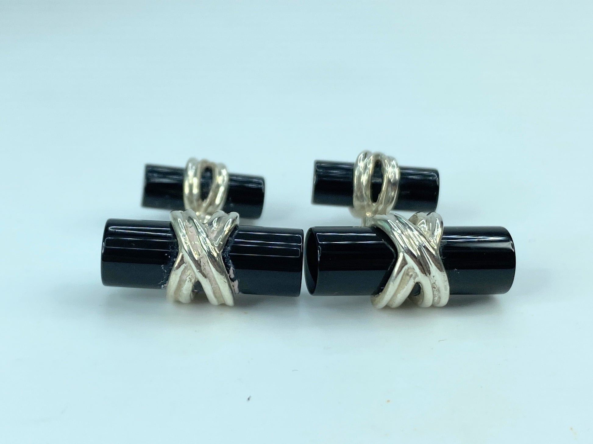 Tiffany & Company Sterling Silver & Onyx Cufflinks 10.9g JR574