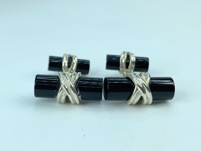 Tiffany & Company Sterling Silver & Onyx Cufflinks 10.9g JR574