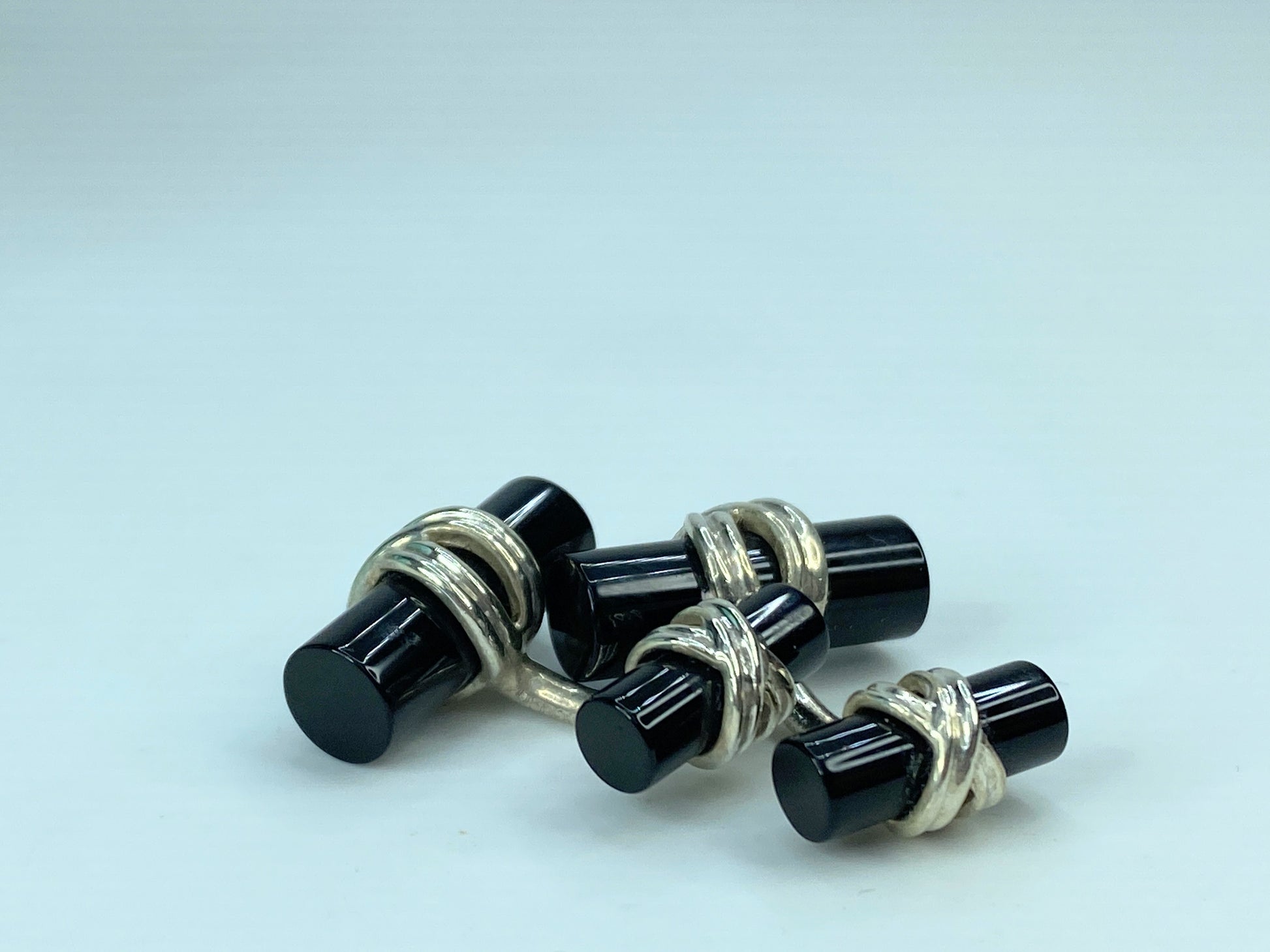 Tiffany & Company Sterling Silver & Onyx Cufflinks 10.9g JR574