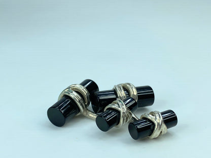 Tiffany & Company Sterling Silver & Onyx Cufflinks 10.9g JR574