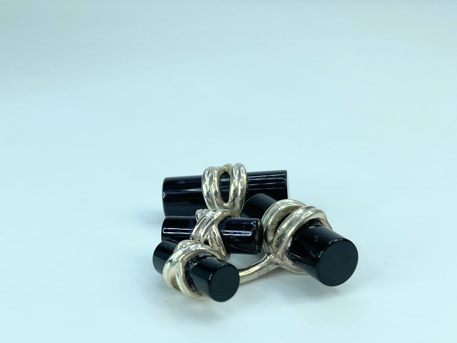 Tiffany & Company Sterling Silver & Onyx Cufflinks 10.9g JR574