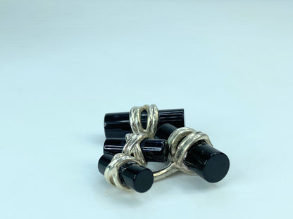 Tiffany & Company Sterling Silver & Onyx Cufflinks 10.9g JR574