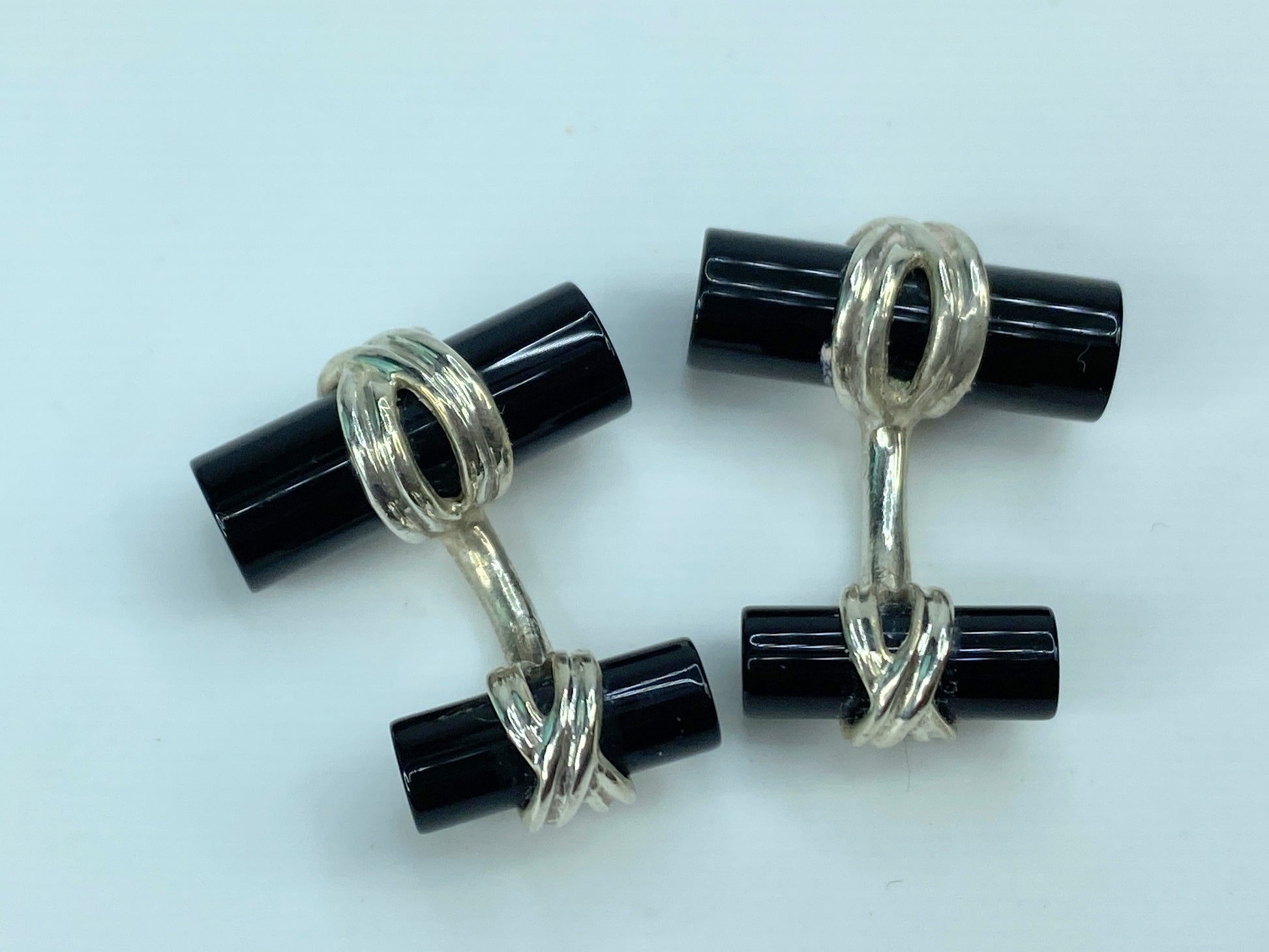 Tiffany & Company Sterling Silver & Onyx Cufflinks 10.9g JR574
