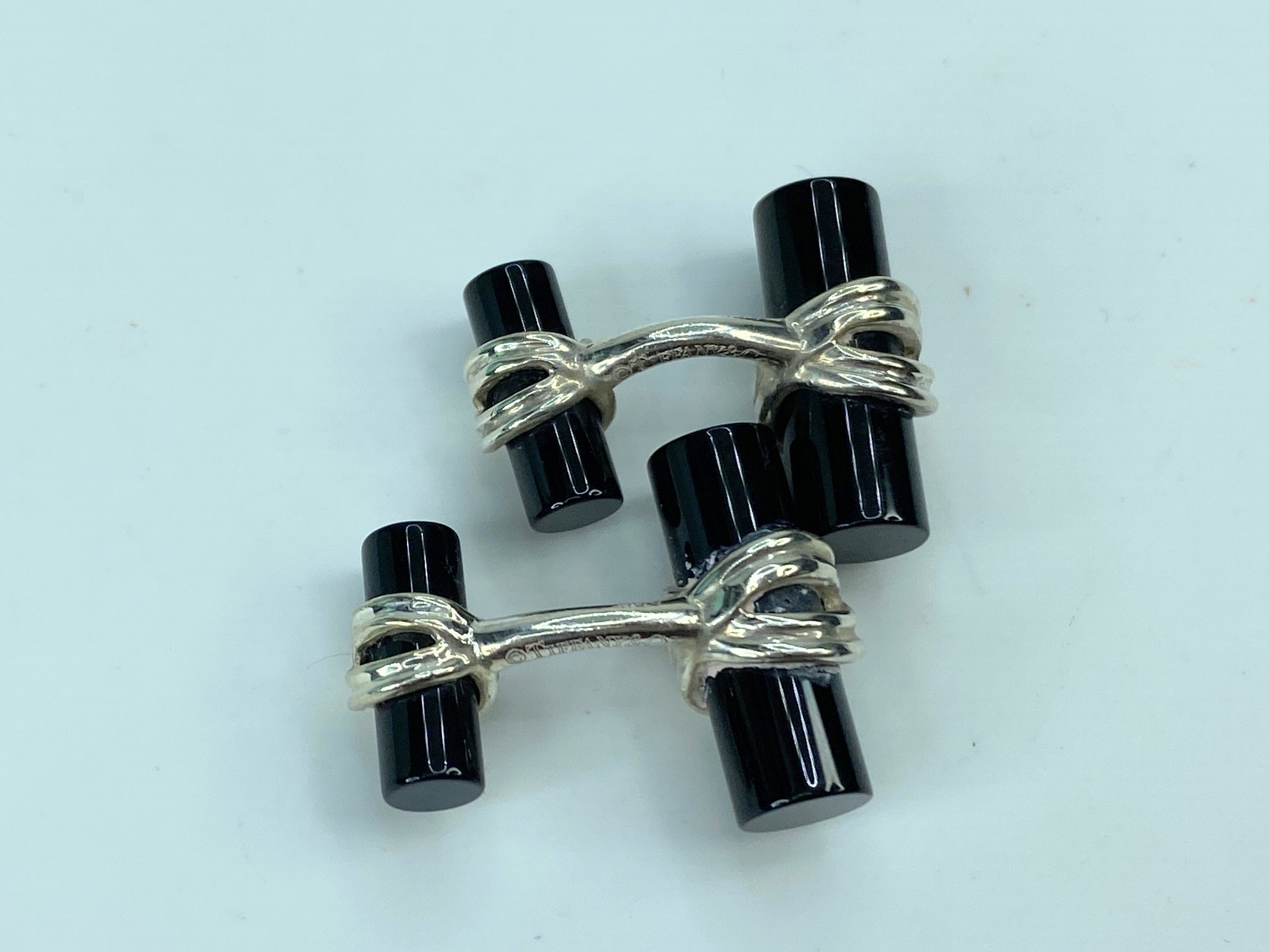Tiffany & Company Sterling Silver & Onyx Cufflinks 10.9g JR574