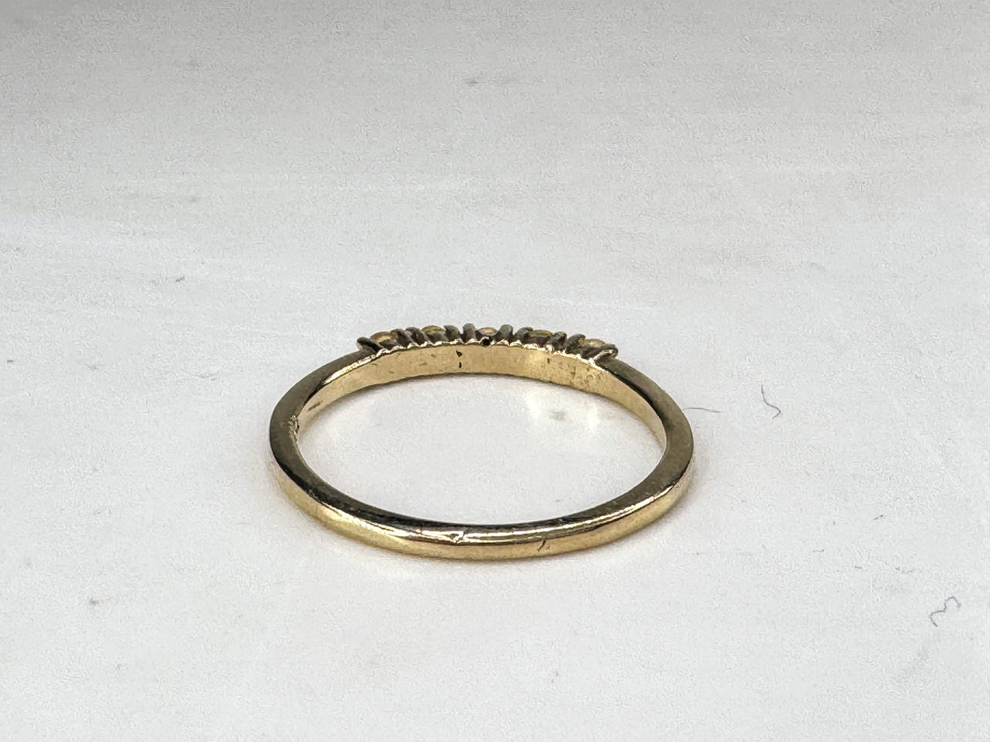 14K Gold 2mm Opal Band Ring Size 6.75 Stackable New JR1840