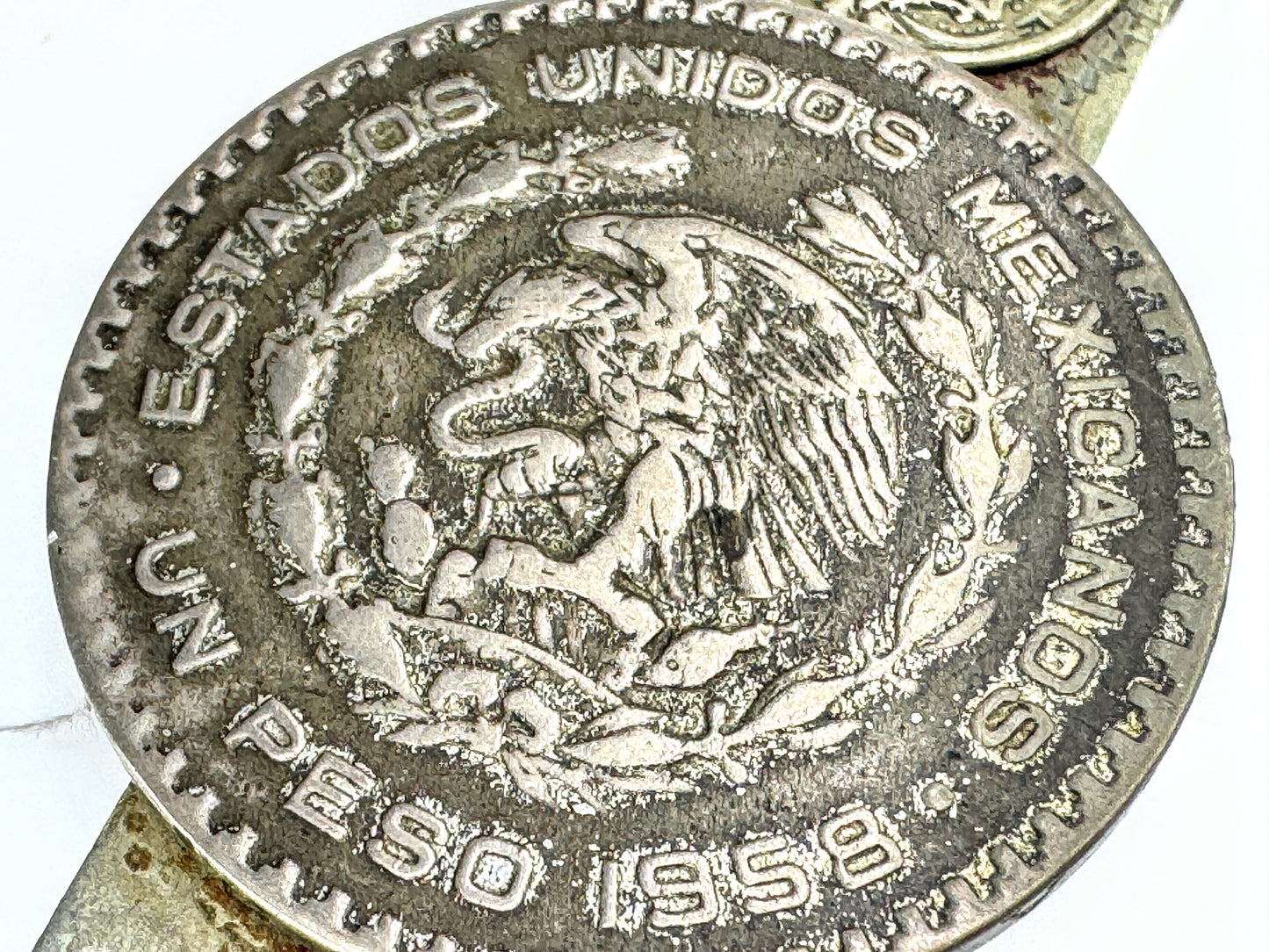 Vintage Taxco Mexico Coin Money Clip with 1959 Un Peso Coin 2 3/4"x1 3/8" SS460