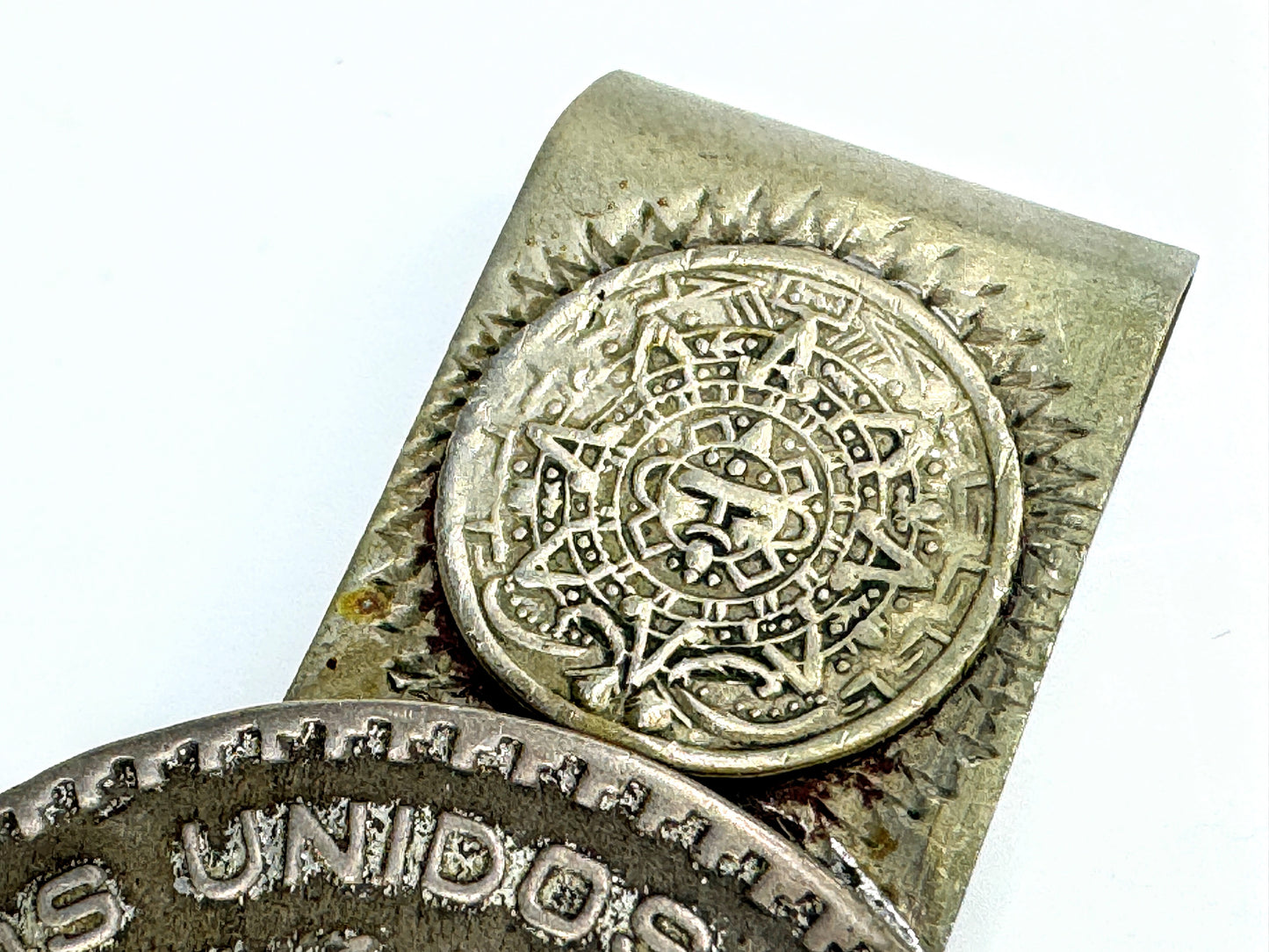Vintage Taxco Mexico Coin Money Clip with 1959 Un Peso Coin 2 3/4"x1 3/8" SS460