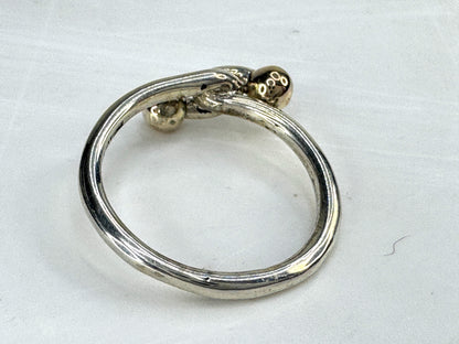 Tiffany & Co. Hook & Eye 18K Yellow Gold & Sterling Silver Ring Size 7 JR1839