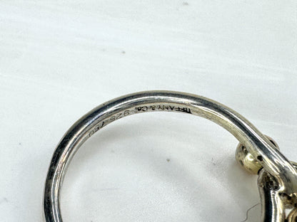 Tiffany & Co. Hook & Eye 18K Yellow Gold & Sterling Silver Ring Size 7 JR1839