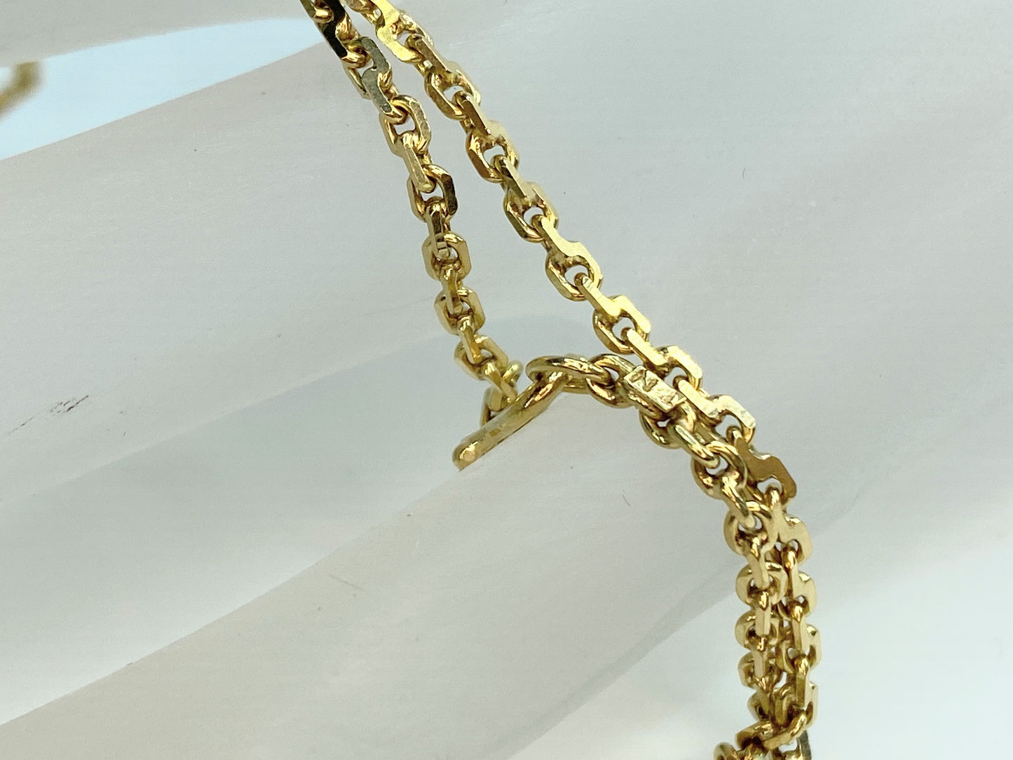 c1930s 14K yellow gold anchor Cable ring choker or child necklace 6.1g JR0064