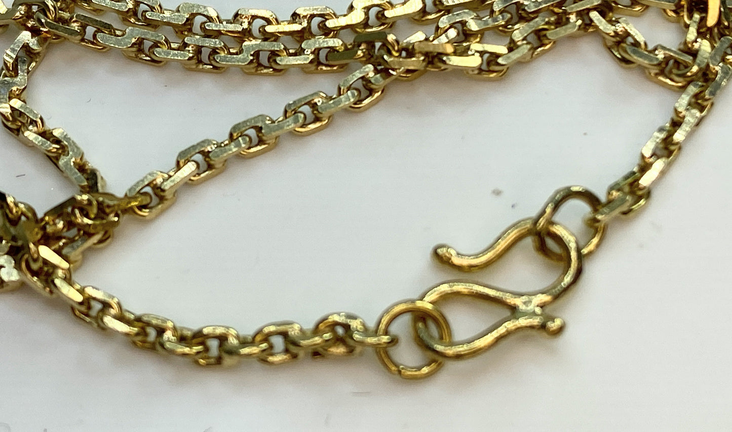 c1930s 14K yellow gold anchor Cable ring choker or child necklace 6.1g JR0064