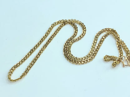 Early Century 14K yellow gold Fancy double cable links necklace 7.3g JR0065