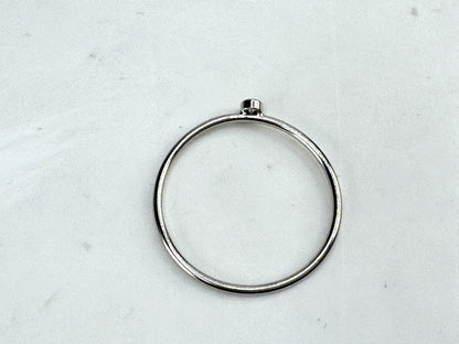 14K White Gold Bezel set Diamond Stackable Ring Minimalist per ring s7 New JR1843