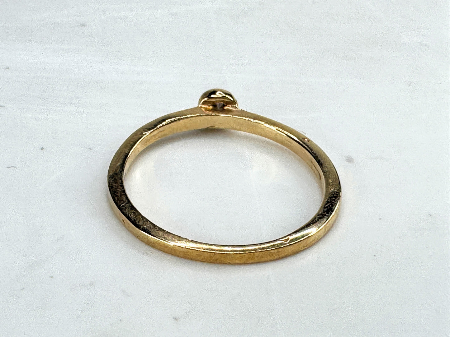 14K Gold Bezel Set 0.11ct G/SI Diamond Stacking Ring Solitaire per ring JR1845