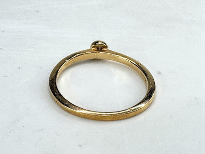14K Gold Bezel Set 0.11ct G/SI Diamond Stacking Ring Solitaire per ring JR1845