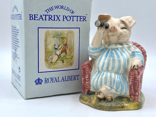 Beatrix Potter Royal Albert Little Pig Robinson Spying England 1990 w/box MC1656