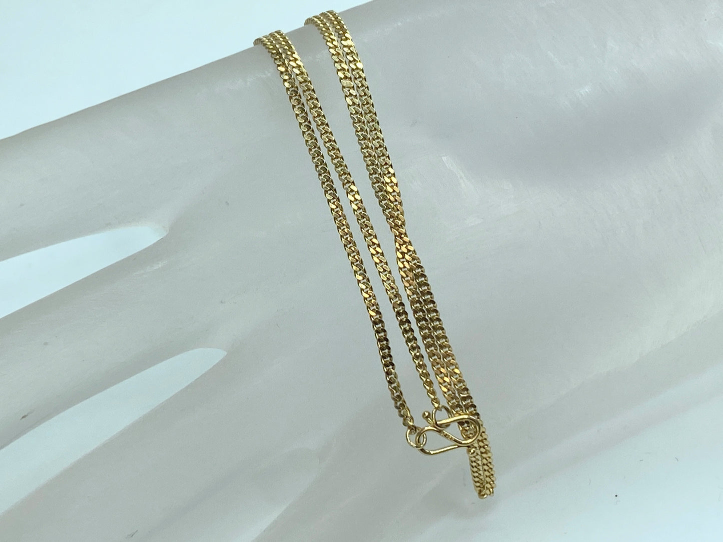 Classic c1930s 18k yellow gold 1.6mm Curb link necklace 3.7g 13.5" JR0066