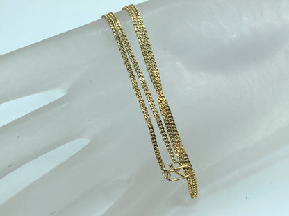 Classic c1930s 18k yellow gold 1.6mm Curb link necklace 3.7g 13.5" JR0066