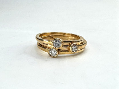 14K Gold Bezel Set 0.11ct G/SI Diamond Stacking Ring Solitaire per ring JR1845