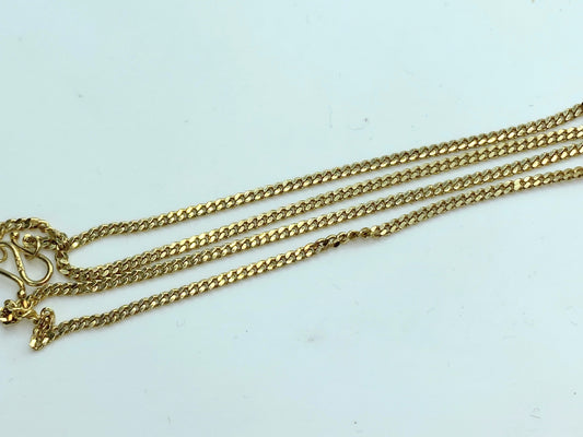 Classic c1930s 18k yellow gold 1.6mm Curb link necklace 3.7g 13.5" JR0066