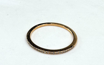 14K Rose Gold Diamond Half Eternity Stackable Band Ring 0.07 CTW Size 7 JR1846
