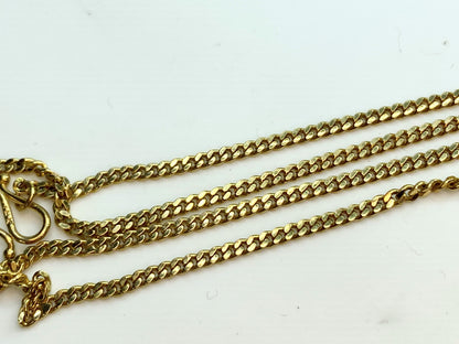 Classic c1930s 18k yellow gold 1.6mm Curb link necklace 3.7g 13.5" JR0066