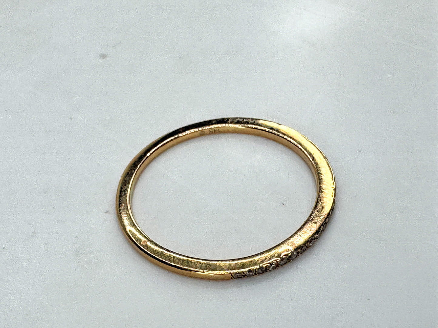 14K Rose Gold Diamond Half Eternity Stackable Band Ring 0.07 CTW Size 7 JR1846