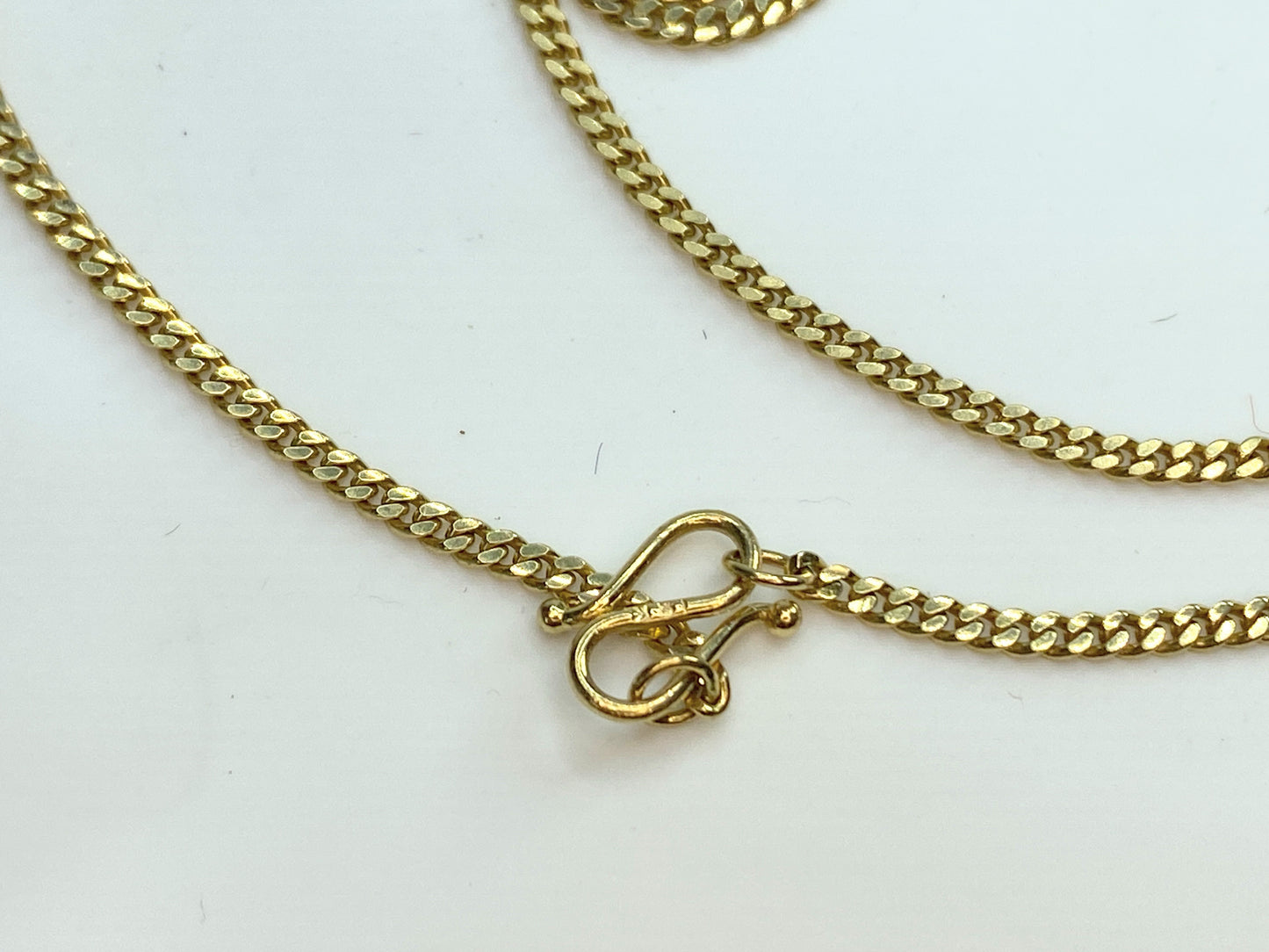 Classic c1930s 18k yellow gold 1.6mm Curb link necklace 3.7g 13.5" JR0066