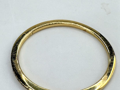 14K Yellow Gold 0.07ct Diamond Half Circle Stackable Ring Size 8 JR1847