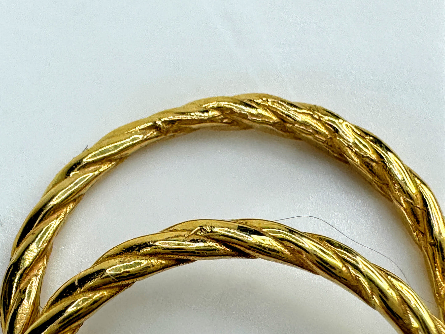 14K Yellow Gold Twisted Rope Stackable Band Ring Size 7 Dainty Minimalist JR1849
