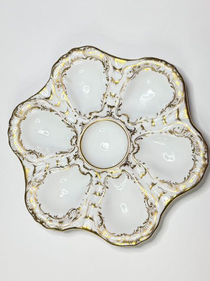 Rare Antique Dresden Richard Klemm Oyster Plate 9” Germany Heavy Gold Gilt