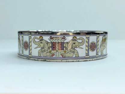 Hermès Enamel 'Torana' Wide Bangle Bracelet Black 65 GS179